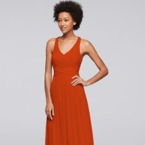 david's bridal burnt orange dress